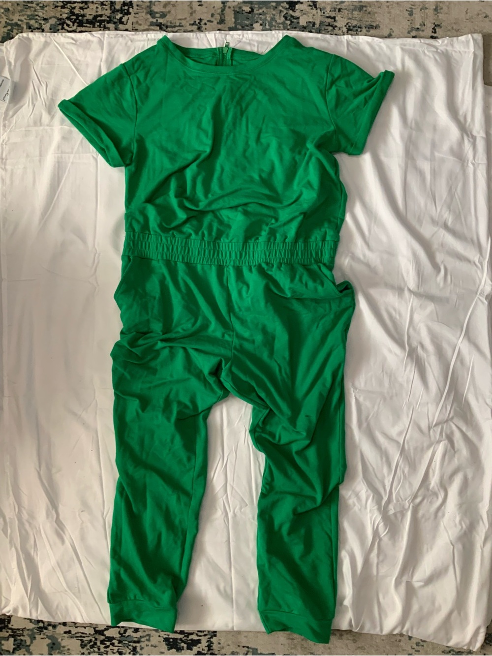 New York & Company Green Women’s Short-Sleeve Jumpsuit